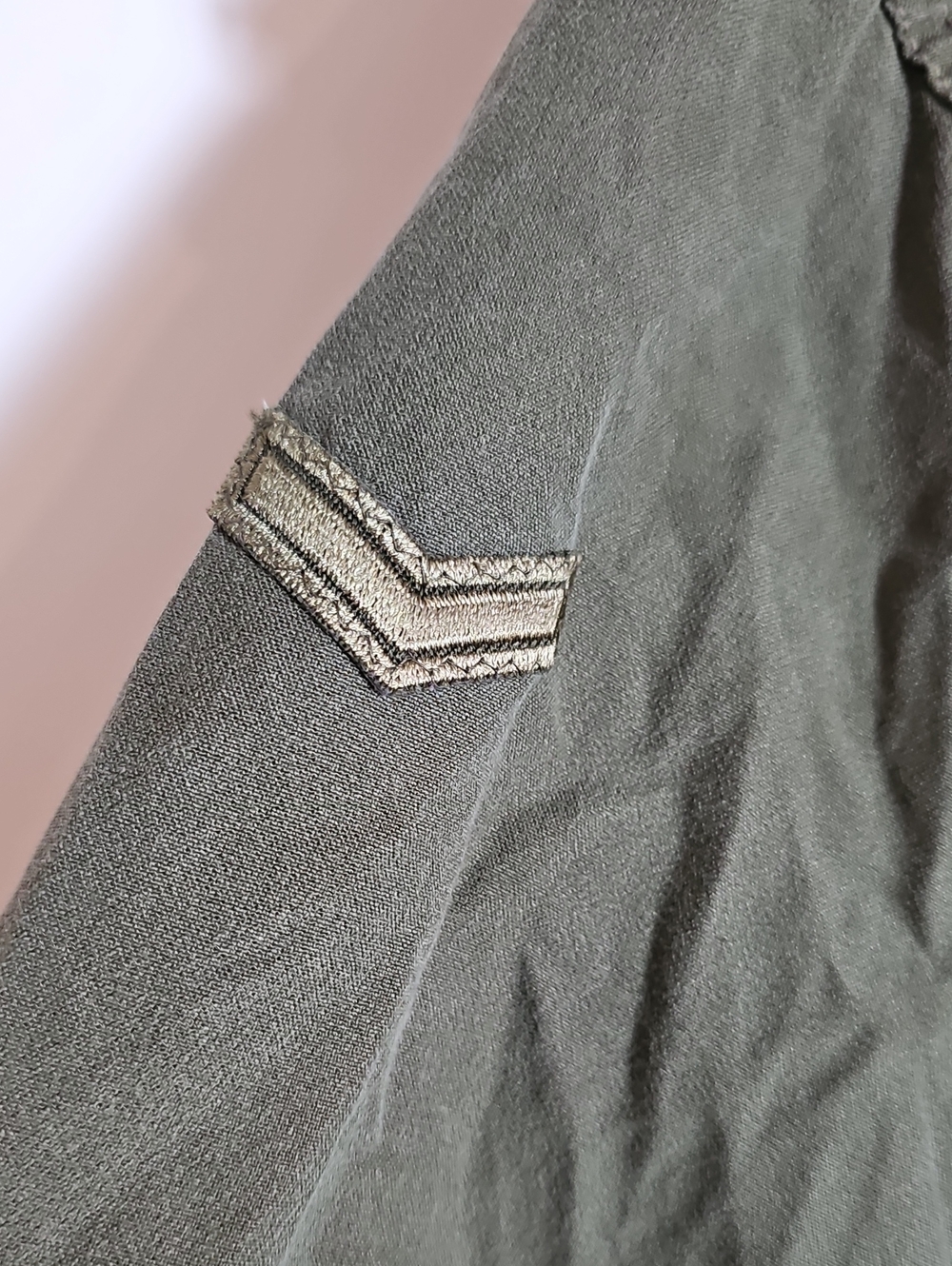 Men's Olive Green Military Field Jacket - Picture 3 of 12